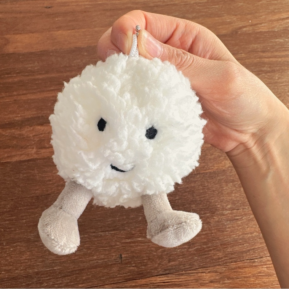 Cute Snowball Plush Keychain Bag Charm Kawaii Soft Mini Stuffed Toy Gift New